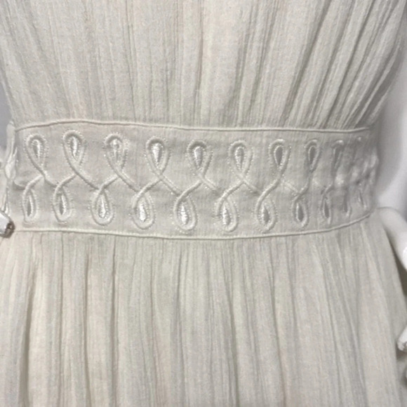 Lucky Brand Lace Boho Fit & Flare Scoop Neck Dress Cream Size M - Picture 3 of 11